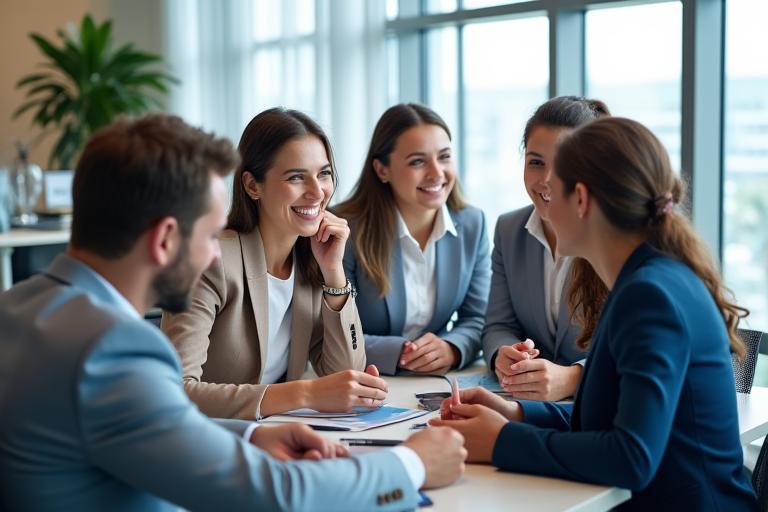 Team working in a modern office